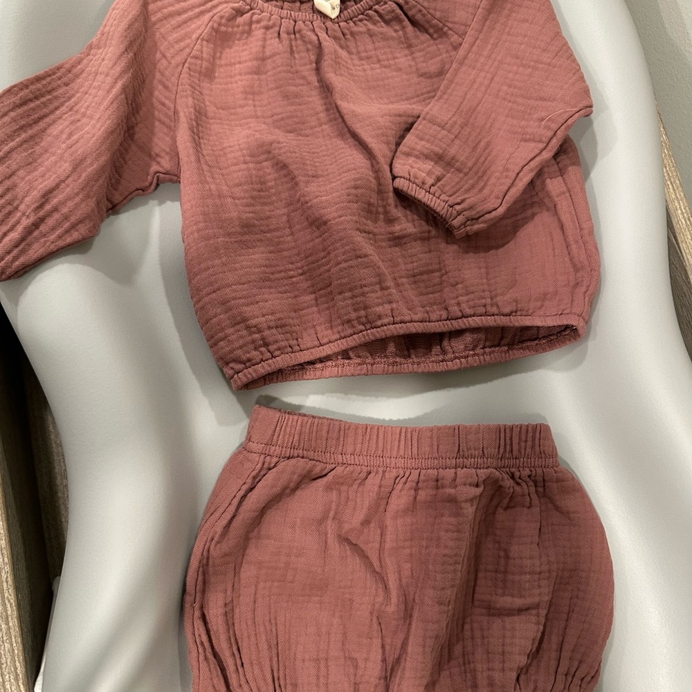 Dusty Rose Baby Outfit Set